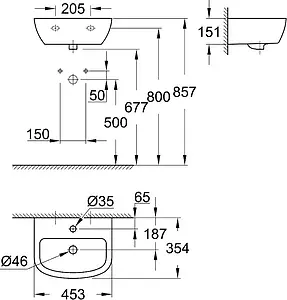 Раковина Grohe Bau Ceramic 45 белый 39424000 Раковина Grohe Bau Ceramic 45 белый 39424000, 2
