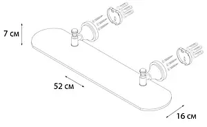 Полка Sofita Crystal хром SF-35003 Полка Sofita Crystal хром SF-35003, 3