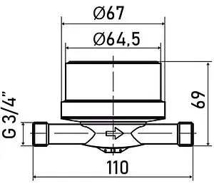 Счетчик воды Ду15 Itelma WFW20.D110 Счетчик воды Ду15 Itelma WFW20.D110, 2