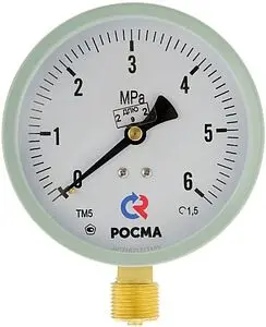Манометр радиальный Росма ТМ-510Р.00 100мм 6 бар ½" 00000006817 Манометр радиальный Росма ТМ-510Р.00 100мм 6 бар ½" 00000006817, 1