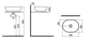 Раковина Bien Motto 50 белый MTLG05001FD0W3000 Раковина Bien Motto 50 белый MTLG05001FD0W3000, 2