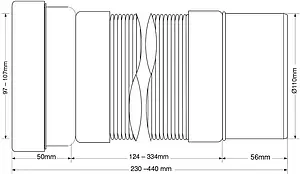 Гофра для унитаза Mc Alpine 230-440мм MRWC-F23P Гофра для унитаза Mc Alpine 230-440мм MRWC-F23P, 2
