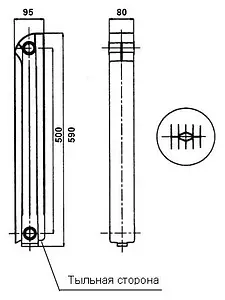 Радиатор алюминиевый 14 секции Global Vox R 500 VX05001014 Радиатор алюминиевый 14 секции Global Vox R 500 VX05001014, 5