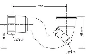Сифон для биде Mc Alpine белый MRB6-32 Сифон для биде Mc Alpine белый MRB6-32, 2