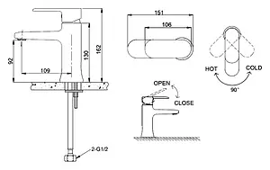 Смеситель для раковины Bravat Opal хром F1125183CP-RUS Смеситель для раковины Bravat Opal хром F1125183CP-RUS, 2