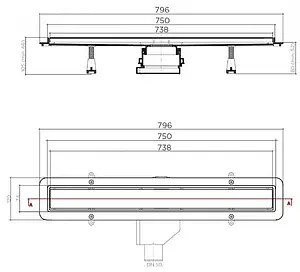 Лоток душевой Set 750мм h=52мм 0.8л/сек Pestan Betto Line 750 13702511 Лоток душевой Set 750мм h=52мм 0.8л/сек Pestan Betto Line 750 13702511, 5