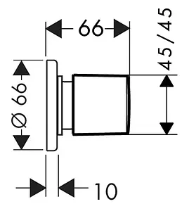 Вентиль запорный Hansgrohe Metris E хром 31677000 Вентиль запорный Hansgrohe Metris E хром 31677000, 2