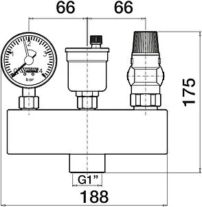 Группа безопасности котла до 100 кВт 1" 3 бар WATTS KSG 30/20M-ISO 10005204 Группа безопасности котла до 100 кВт 1" 3 бар WATTS KSG 30/20M-ISO 10005204, 2
