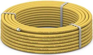 Труба гофрированная из нержавеющей стали отожженная Stahlmann 15мм в желтой оплетке бухта 30м 2217495 Труба гофрированная из нержавеющей стали отожженная Stahlmann 15мм в желтой оплетке бухта 30м 2217495, 1