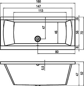 Ванна акриловая Riho JULIA 160x70 B024001005 Ванна акриловая Riho JULIA 160x70 B024001005, 4