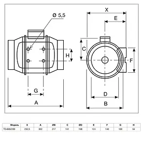 Вентилятор канальный Soler & Palau Mixvent TD 800/200 3V Вентилятор канальный Soler & Palau Mixvent TD 800/200 3V, 3