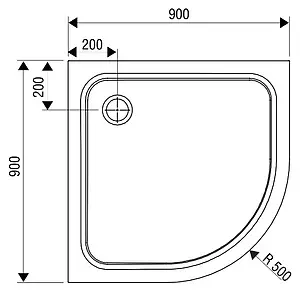 Поддон для душа Ravak Elipso Pro-90 Chrom XA247701010 Поддон для душа Ravak Elipso Pro-90 Chrom XA247701010, 4