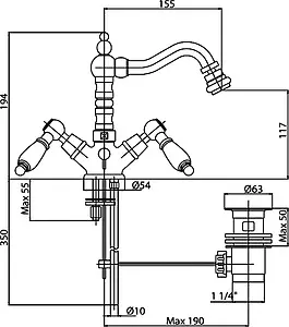 Смеситель для биде Cezares First золото/белый FIRST-BS2-03/24-Bi Смеситель для биде Cezares First золото/белый FIRST-BS2-03/24-Bi, 2