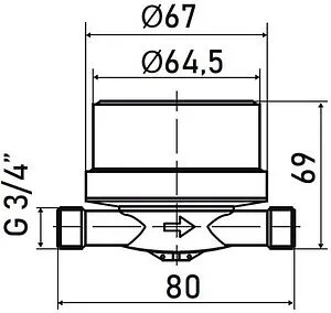 Счетчик воды Ду15 Itelma WFW20.D080 Счетчик воды Ду15 Itelma WFW20.D080, 2