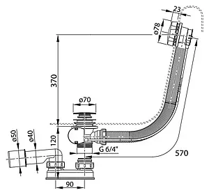 Слив-перелив для ванны Ravak хром X01305 Слив-перелив для ванны Ravak хром X01305, 3