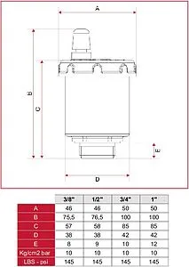 Воздухоотводчик автоматический ½"н Itap 3620012 Воздухоотводчик автоматический ½"н Itap 3620012, 2