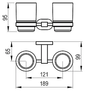 Стакан двойной Ravak Chrome хром X07P189 Стакан двойной Ravak Chrome хром X07P189, 3