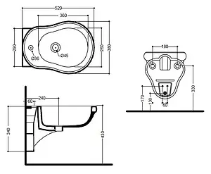 Биде подвесное Kerasan Retro белый 102601*1 Биде подвесное Kerasan Retro белый 102601*1, 2