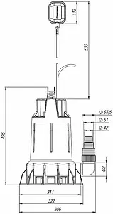 Насос дренажный Q=33м³/ч H=14м Джилекс Дренажник 550/14 5151 Насос дренажный Q=33м³/ч H=14м Джилекс Дренажник 550/14 5151, 2