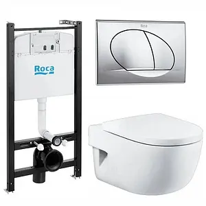 Комплект 5 в 1 Roca Meridian-N Compact 893104110 с кнопкой хром глянцевый Комплект 5 в 1 Roca Meridian-N Compact 893104110 с кнопкой хром глянцевый, 1