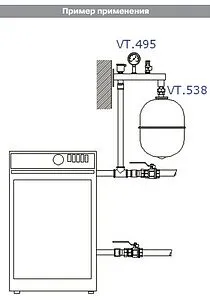 Группа безопасности расширительного бака до 44 кВт ¾" 3 бар Valtec VT.495.0.3 Группа безопасности расширительного бака до 44 кВт ¾" 3 бар Valtec VT.495.0.3, 3