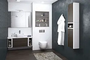 Тумба-умывальник подвесная Aquaton Брук 100 (20+60+20) дуб феррара/белый Тумба-умывальник подвесная Aquaton Брук 100 (20+60+20) дуб феррара/белый, 5