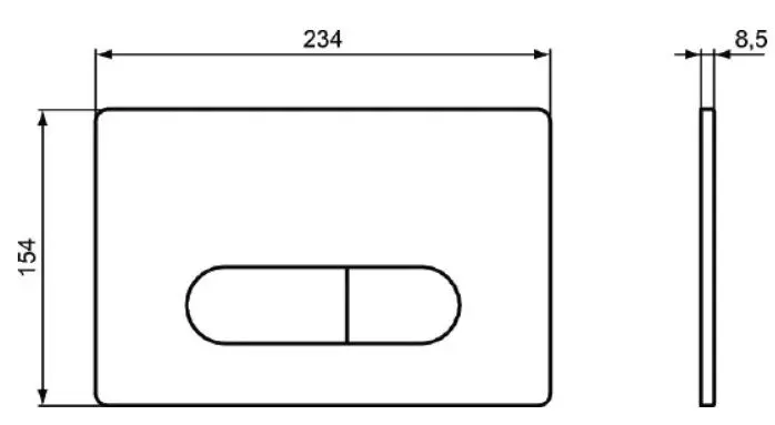 Клавиша смыва для унитаза Ideal Standard Oleas M1 R0115AA хром глянцевый Клавиша смыва для унитаза Ideal Standard Oleas M1 R0115AA хром глянцевый, 3