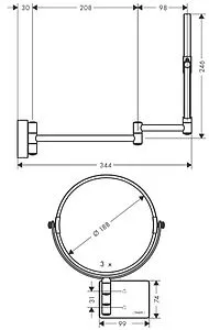 Косметическое зеркало Hansgrohe AddStoris полированное золото 41791990 Косметическое зеркало Hansgrohe AddStoris полированное золото 41791990, 2