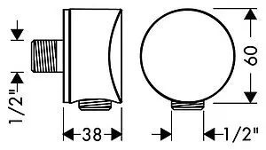 Шланговое подключение Hansgrohe FixFit S хром 27453000 Шланговое подключение Hansgrohe FixFit S хром 27453000, 2