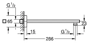 Держатель верхнего душа на стену Grohe Rainshower neutral хром 27709000 Держатель верхнего душа на стену Grohe Rainshower neutral хром 27709000, 2
