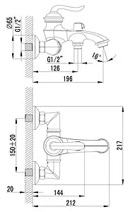 Смеситель для ванны Lemark Brava золото/белый LM4712G Смеситель для ванны Lemark Brava золото/белый LM4712G, 2