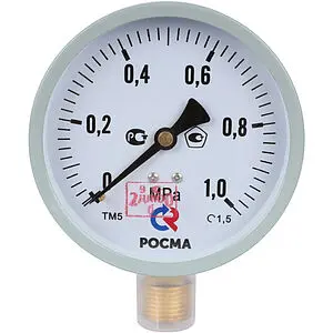 Манометр радиальный Росма ТМ-510Р.00 100мм 10 бар ½" 00000006819 Манометр радиальный Росма ТМ-510Р.00 100мм 10 бар ½" 00000006819, 1