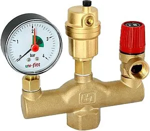 Группа безопасности котла до 50 кВт 1" 3 бар Uni-Fitt 252G4530 Группа безопасности котла до 50 кВт 1" 3 бар Uni-Fitt 252G4530, 1