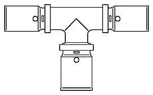 Тройник пресс редукционный 16мм x 20мм x 16мм Oventrop Cofit P 1513454 Тройник пресс редукционный 16мм x 20мм x 16мм Oventrop Cofit P 1513454, 2