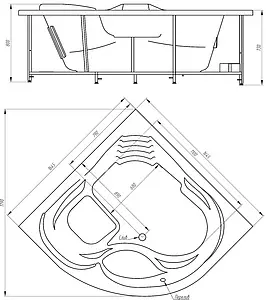 Ванна акриловая BellRado Виктория 165x165 BR7011003-00 Ванна акриловая BellRado Виктория 165x165 BR7011003-00, 4