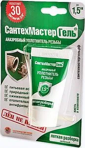 Клей-герметик анаэробный 15г зеленый СантехМастер Гель 61033 Клей-герметик анаэробный 15г зеленый СантехМастер Гель 61033, 2
