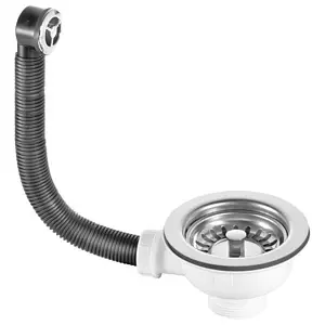 Выпуск с корзиной для мойки с круглым переливом Mc Alpine полированная сталь OF2-113S Выпуск с корзиной для мойки с круглым переливом Mc Alpine полированная сталь OF2-113S, 1