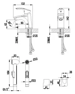 Смеситель для раковины с гигиеническим душем Lemark plus Strike хром LM1116C Смеситель для раковины с гигиеническим душем Lemark plus Strike хром LM1116C, 2