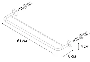 Полотенцедержатель Fixsen Kvadro хром FX-61302 Полотенцедержатель Fixsen Kvadro хром FX-61302, 3