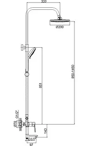 Душевая система со смесителем для ванны Rossinka T хром T40-46 Душевая система со смесителем для ванны Rossinka T хром T40-46, 2
