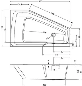 Ванна акриловая Riho Space 180x110 L B116001005 Ванна акриловая Riho Space 180x110 L B116001005, 2