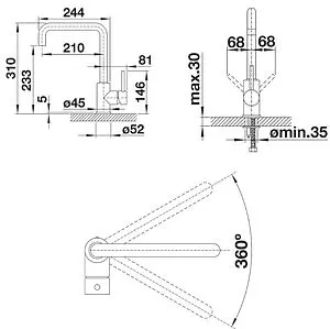 Смеситель для кухни Blanco Mili Silgranit жемчужный/хром 525133 Смеситель для кухни Blanco Mili Silgranit жемчужный/хром 525133, 2