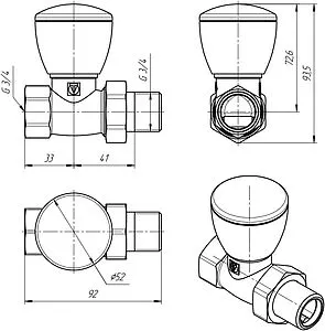 Вентиль регулирующий прямой ¾" в/н Valtec VT.008.N.05 Вентиль регулирующий прямой ¾" в/н Valtec VT.008.N.05, 2