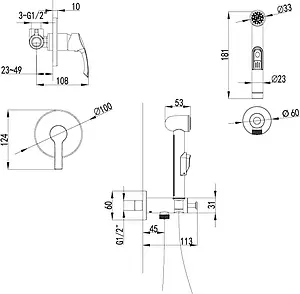 Гигиенический душ со смесителем Lemark Plus Strike хром LM1119C Гигиенический душ со смесителем Lemark Plus Strike хром LM1119C, 2