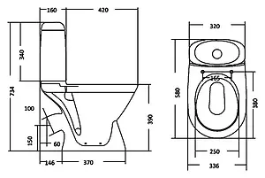 Унитаз-компакт Santek Римини белый 1WH302130 Унитаз-компакт Santek Римини белый 1WH302130, 2
