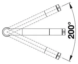 Смеситель для кухни Blanco Vonda нержавеющая сталь/чёрный 518435 Смеситель для кухни Blanco Vonda нержавеющая сталь/чёрный 518435, 3