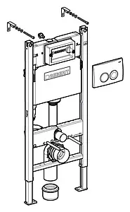 Инсталляция для подвесного унитаза Set 3 в 1 Geberit Duofix 458.124.21.1 с кнопкой Delta 21 хром Инсталляция для подвесного унитаза Set 3 в 1 Geberit Duofix 458.124.21.1 с кнопкой Delta 21 хром, 3