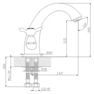 Смеситель для раковины Rossinka хром Q02-61 Смеситель для раковины Rossinka хром Q02-61, 2
