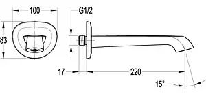Излив для скрытого монтажа Cezares Liberty хром LIBERTY-F-SC-01 Излив для скрытого монтажа Cezares Liberty хром LIBERTY-F-SC-01, 2