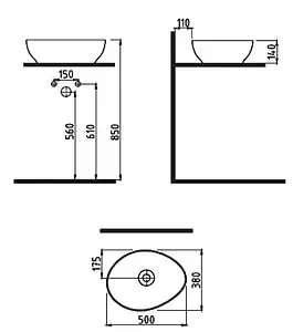 Раковина Bien Motto 50 белый MTLG05004FD0W5000 Раковина Bien Motto 50 белый MTLG05004FD0W5000, 2